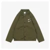 Nike Swoosh Embroidered Cotton Shirt Jacket (Green/Black)