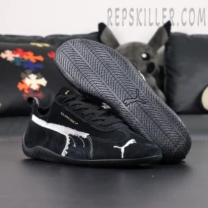 Speedcat Suede Balenciaga in Black/white