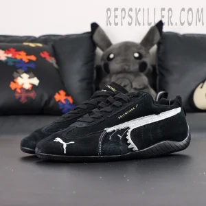 Speedcat Suede Balenciaga in Black/white