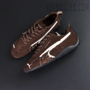 Speedcat Suede Balenciaga in Brown/white/black