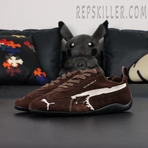 Speedcat Suede Balenciaga in Brown/white/black
