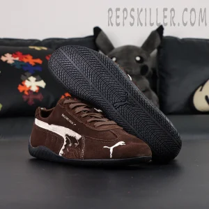 Speedcat Suede Balenciaga in Brown/white/black