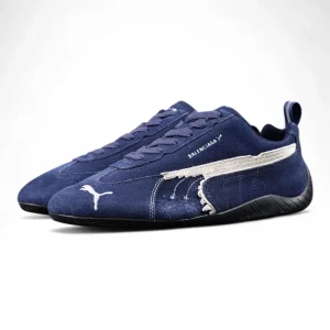 Speedcat Suede Balenciaga in Navy/white/black