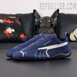 Speedcat Suede Balenciaga in Navy/white/black