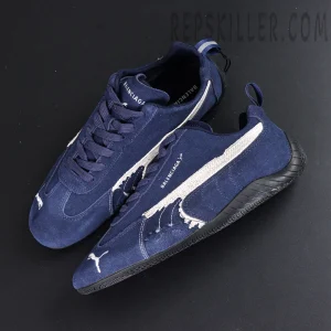 Speedcat Suede Balenciaga in Navy/white/black
