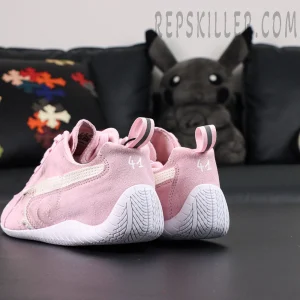 Speedcat Suede Balenciaga in Pink/white Heels