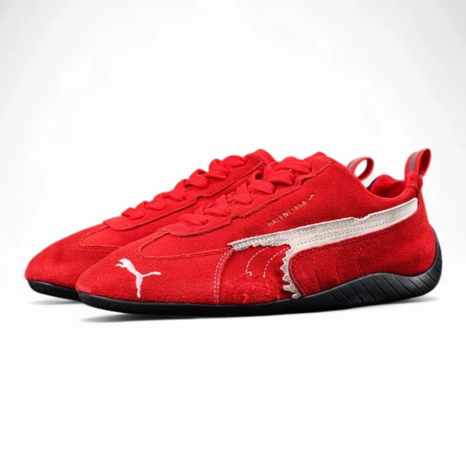 Speedcat Suede Balenciaga in Red/white/black