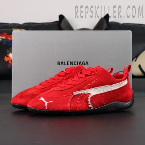 Speedcat Suede Balenciaga in Red/white/black
