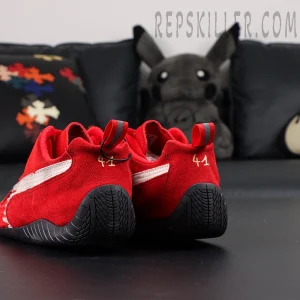 Speedcat Suede Balenciaga in Red/white/black Heels