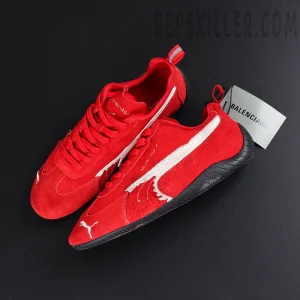 Speedcat Suede Balenciaga in Red/white/black