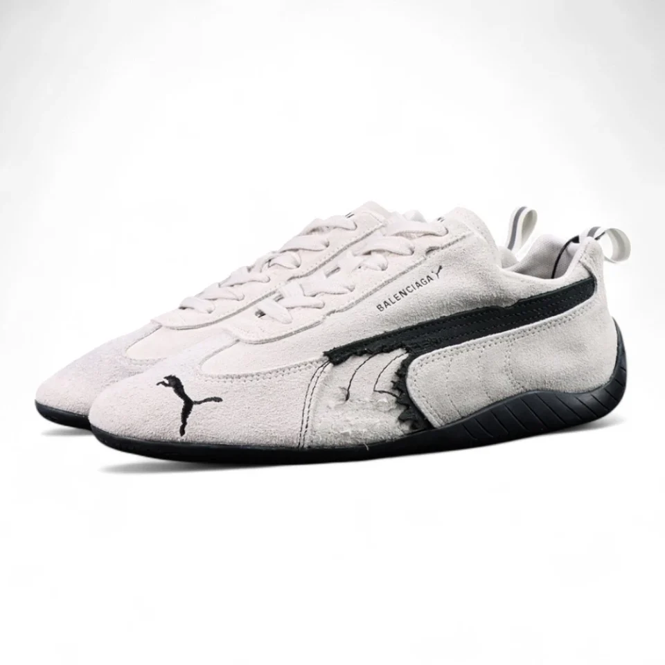 Speedcat Suede Balenciaga in White/black