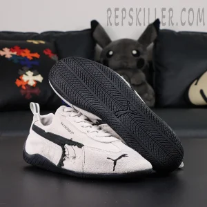 Speedcat Suede Balenciaga in White/black