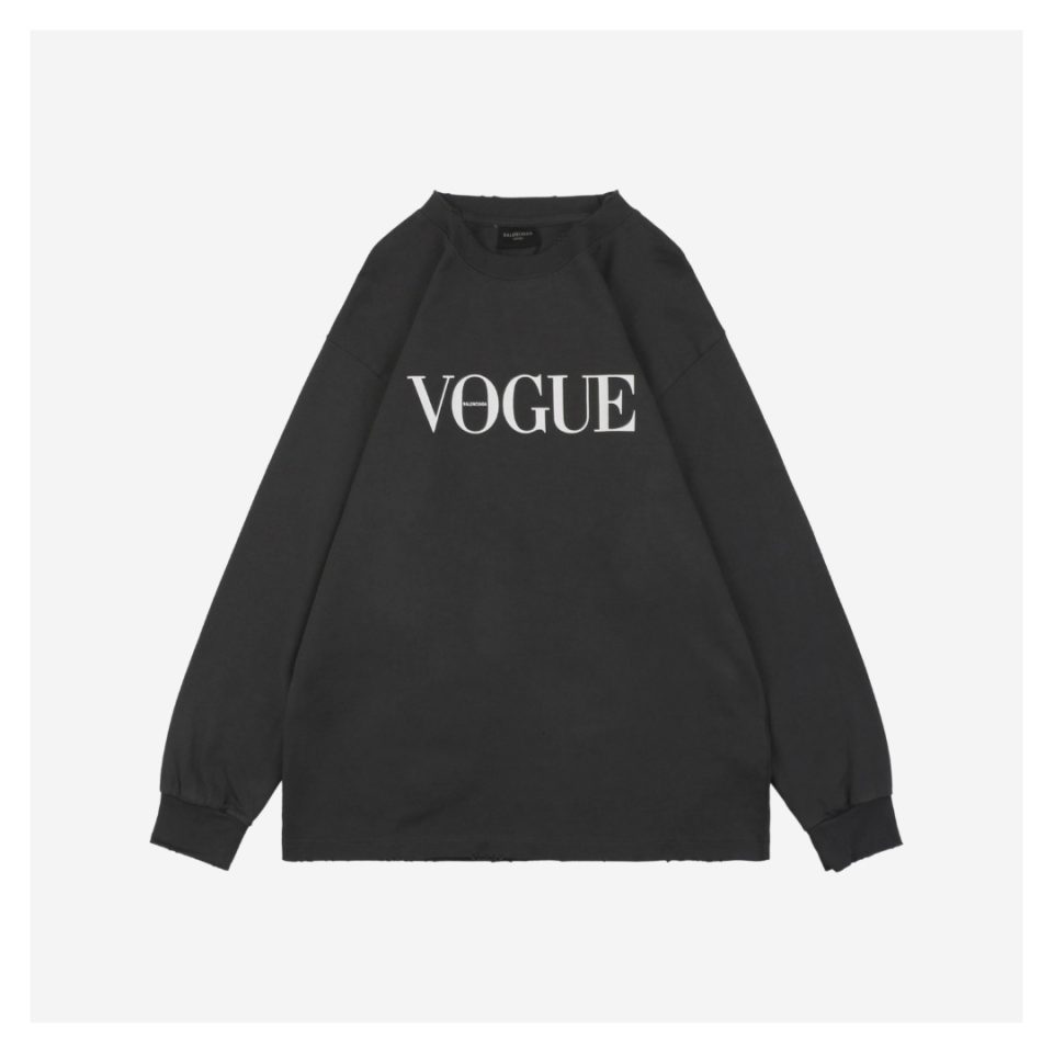 Balenciaga Vogue Graphic Print Shirt Black