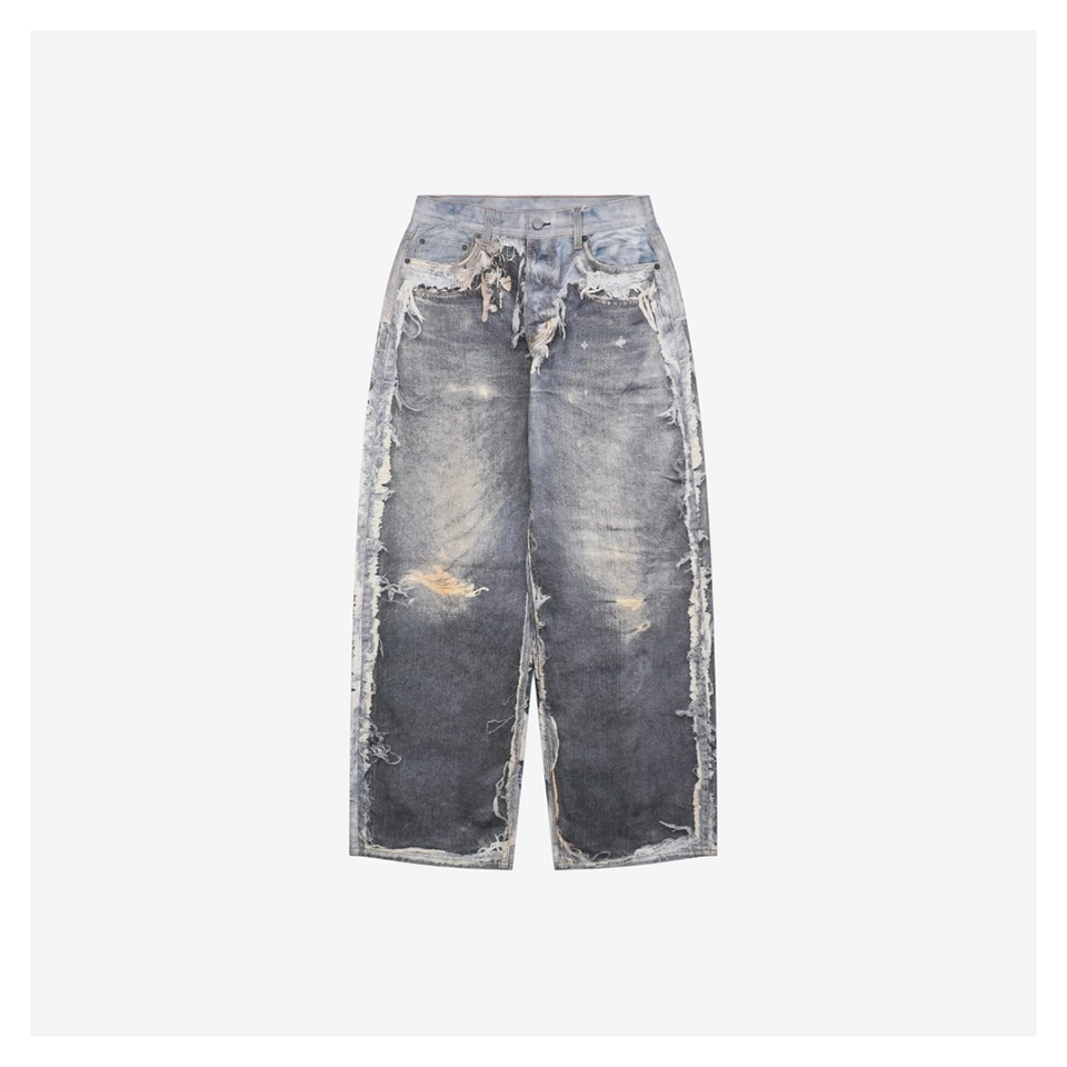 Acne Studios Destroyed Trompe-l’œil Denim Pants