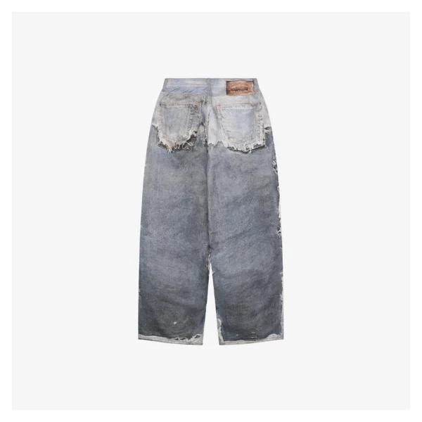 Acne Studios Destroyed Trompe-l’œil Denim Pants Back side