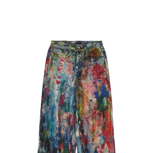 Acne Studios Oil-Paint Effect Denim Pants