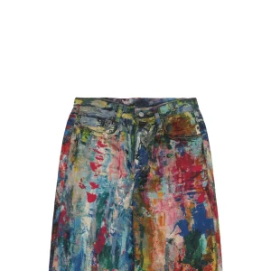 Acne Studios Oil-Paint Effect Denim Pants