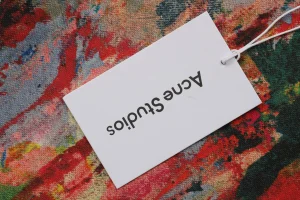 Acne Studios Oil-Paint Effect Denim Pants Logo tag
