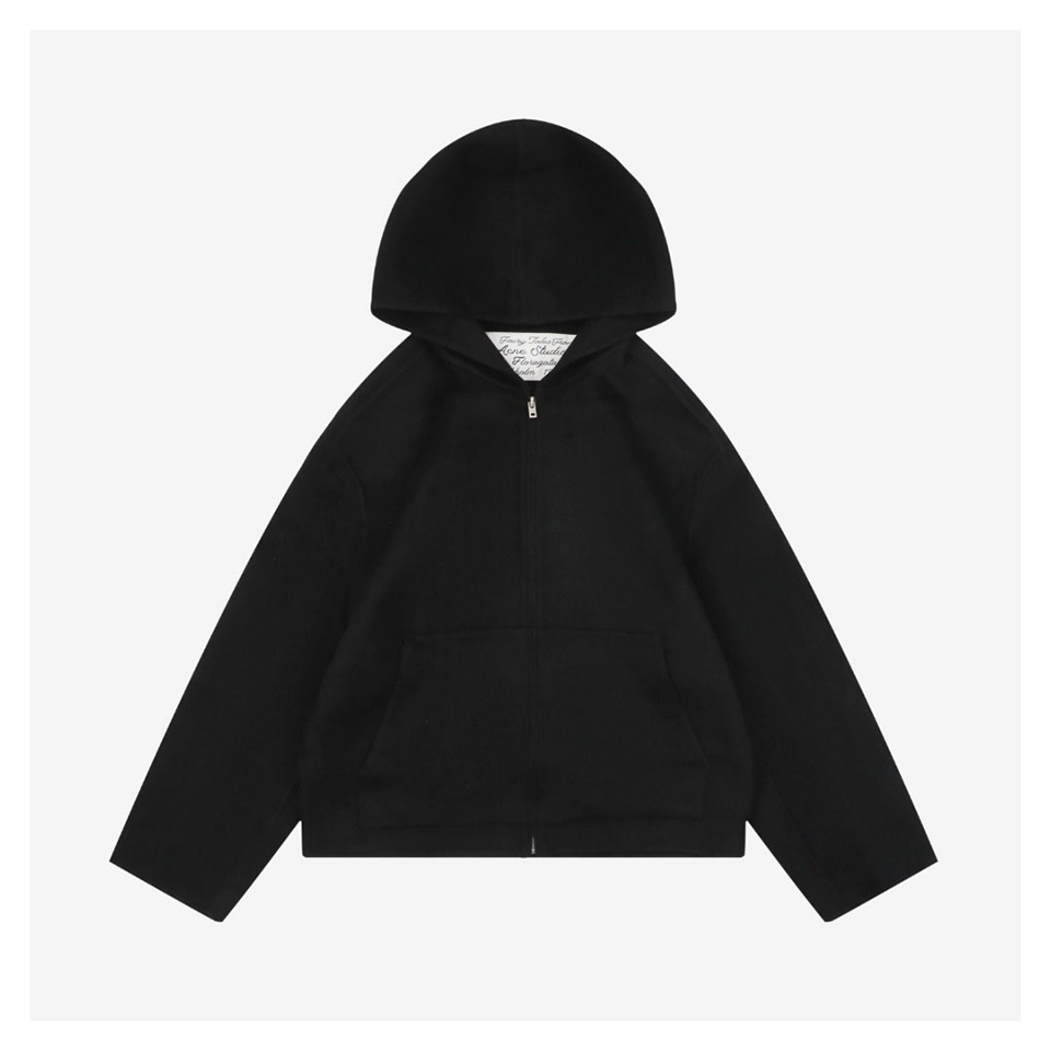 Acne Studios Wool Cashmere Hooded Jacket Black