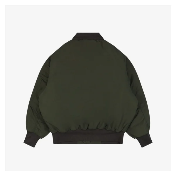 Adidas Three-Stripes Padded Flight Jacket Olive Green Back side