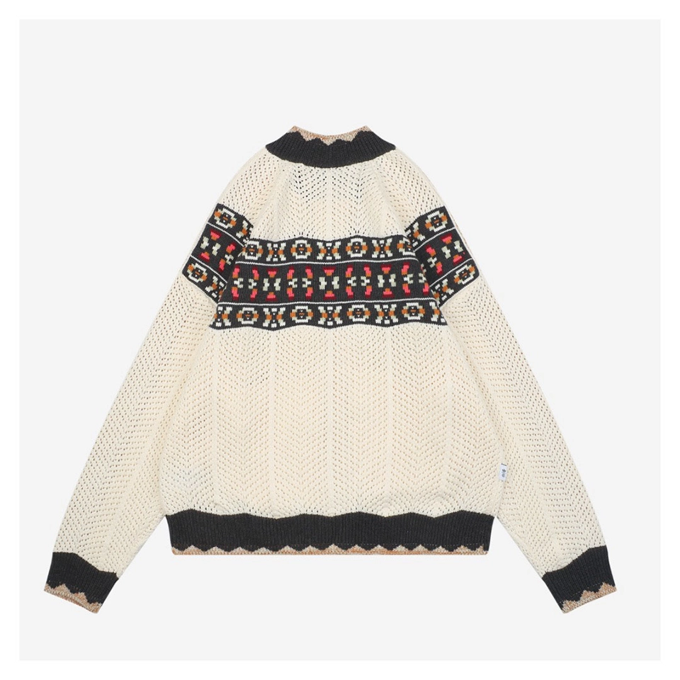 Adidas x CLOT Folk Style Zip Knit Sweater Back side