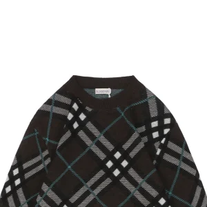 BBry Check Pattern Crewneck Sweater