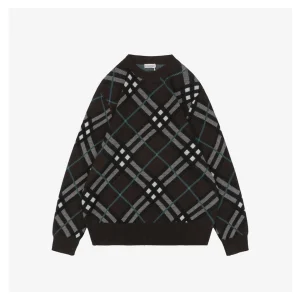 BBry Check Pattern Crewneck Sweater