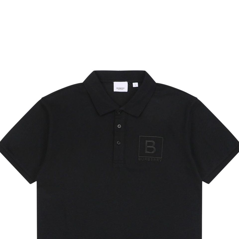 BBry Embroidered Box B Logo Polo T-shirt Black