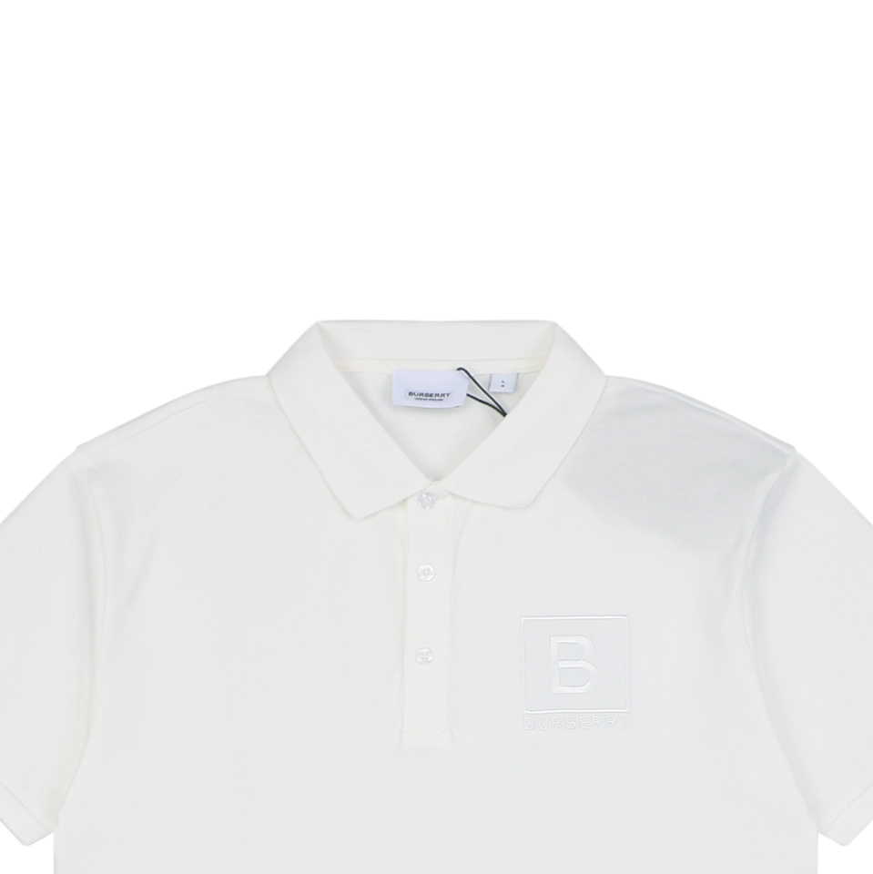 BBry Embroidered Box B Logo Polo T-shirt White