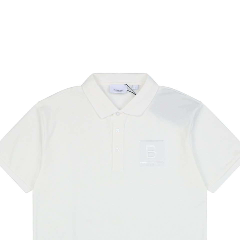 BBry Embroidered Box B Logo Polo T-shirt White