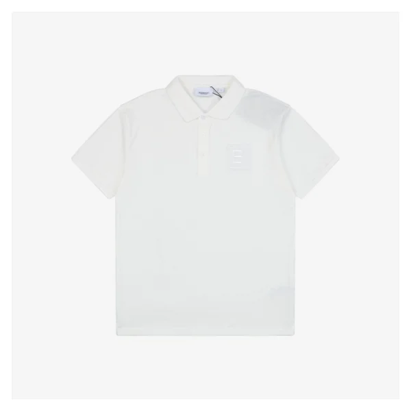 BBry Embroidered Box B Logo Polo T-shirt White Front side