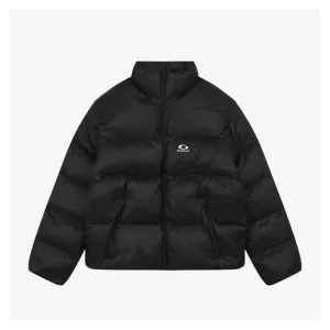 Balenciaga Small Oval Logo Puffer Jacket Black Front side