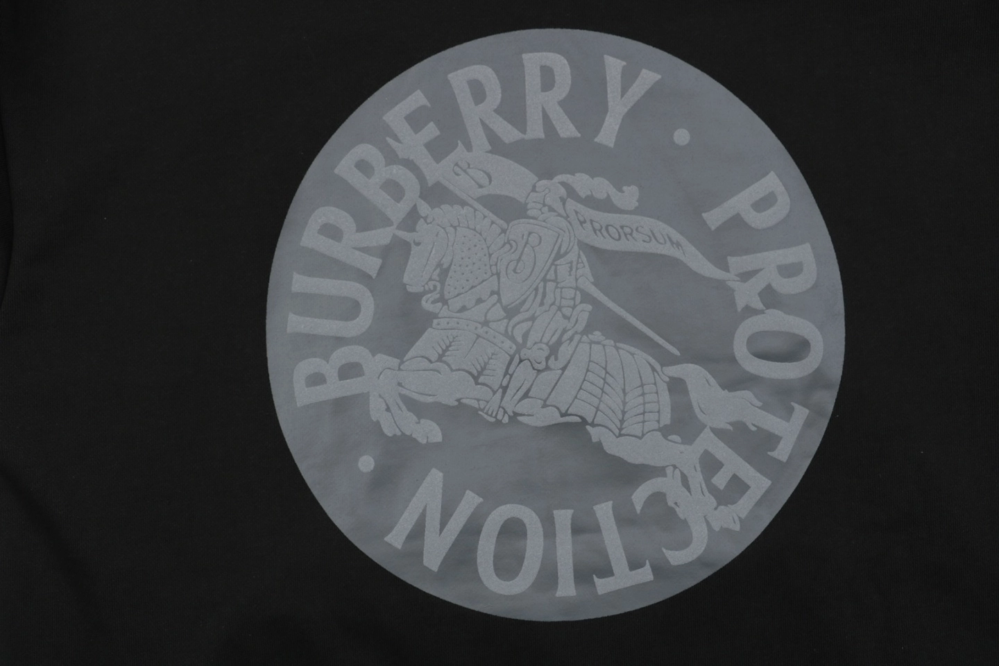 Burberry Equestrian Knight Embossed Logo Hoodie Black Back side Logo