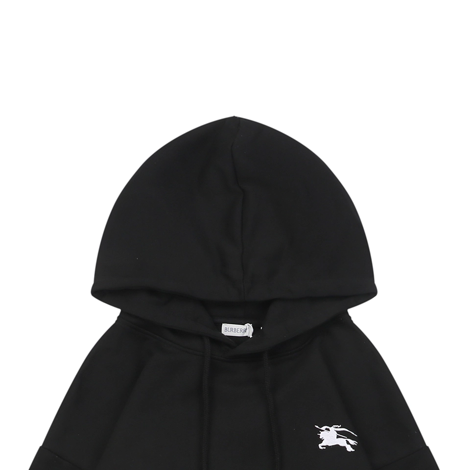 Burberry Equestrian Knight Embossed Logo Hoodie Black
