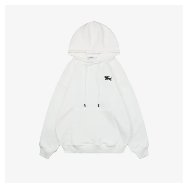 Burberry Equestrian Knight Embossed Logo Hoodie White Front side