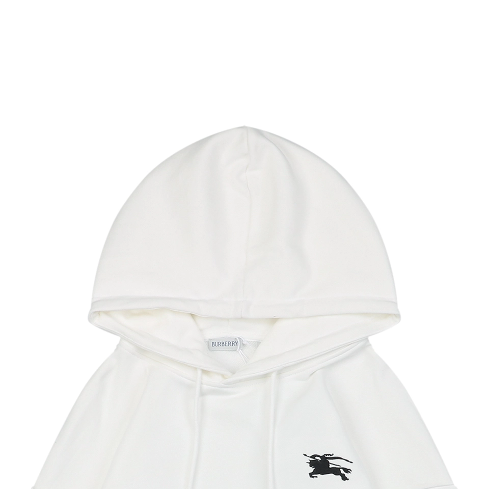 Burberry Equestrian Knight Embossed Logo Hoodie White
