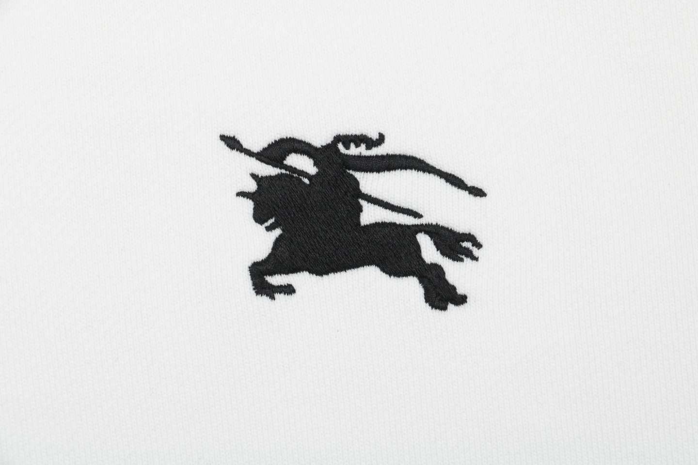 Burberry Equestrian Knight Embossed Logo Hoodie White Logo
