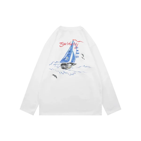 Burberry Sailboat Graphic Shirt White Back view