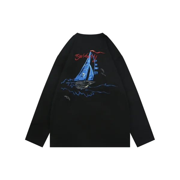 Burberry Sailboat Graphic Shirt Black Back view