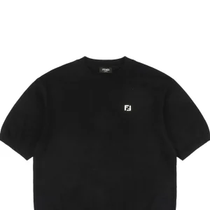 F Metallic Logo Jacquard T-shirt Black