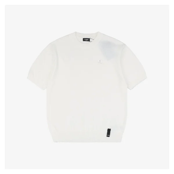 F Metallic Logo Jacquard T-shirt White Front side