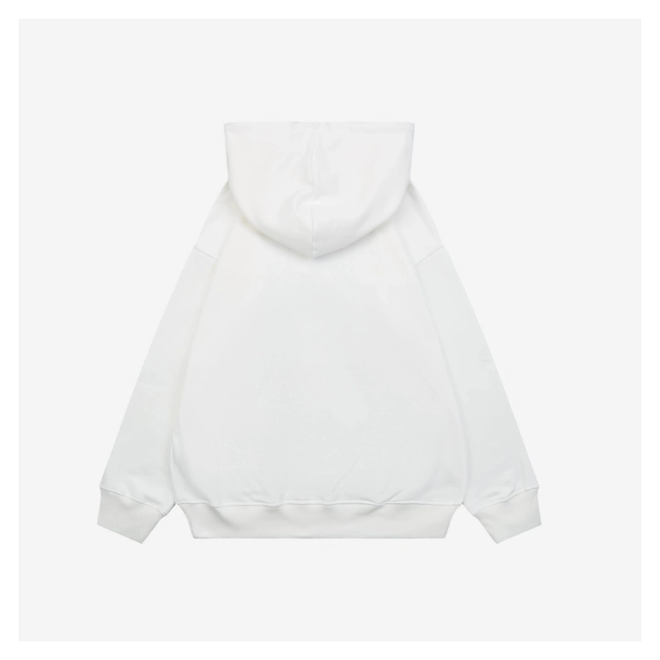 Fendi Mesh Embroidered Logo Hoodie White Back side