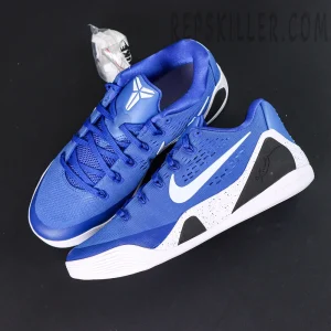 Nike Kobe 9 EM Protro TB ‘Game Royal’ top view showing signature Kobe logo on tongue and Flywire lacing system.