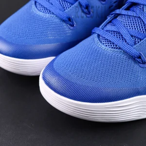 Nike Kobe 9 EM Protro TB ‘Game Royal’ toe box close-up highlighting fine mesh texture and white outsole wrap.