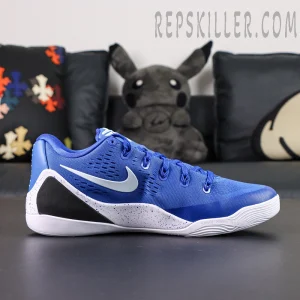 Nike Kobe 9 EM Protro TB ‘Game Royal’ lateral view highlighting aerodynamic shape and TPU heel stability.