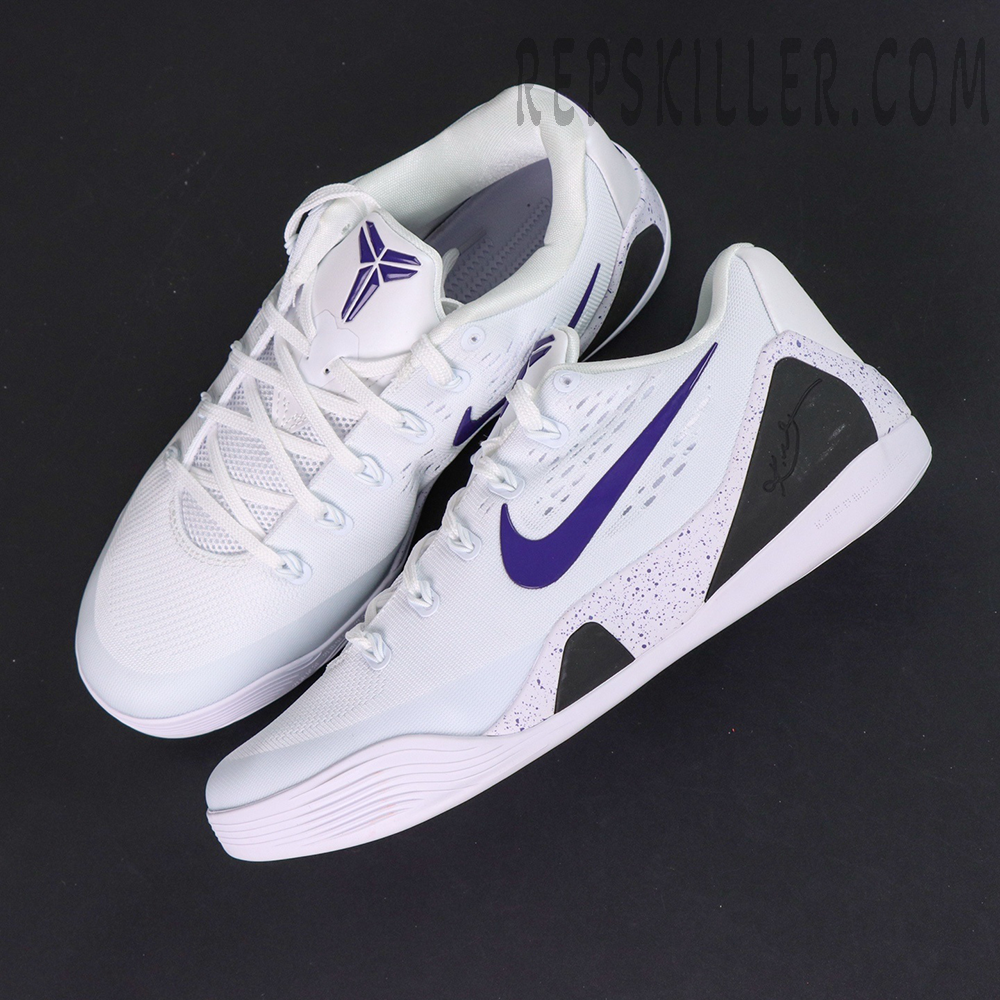 Nike Kobe 9 EM Protro TB ‘Lakers Home’ — Overhead shot displaying full shoe design and sleek proportions.