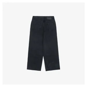 L Black Logo Patch Denim Pants Back side