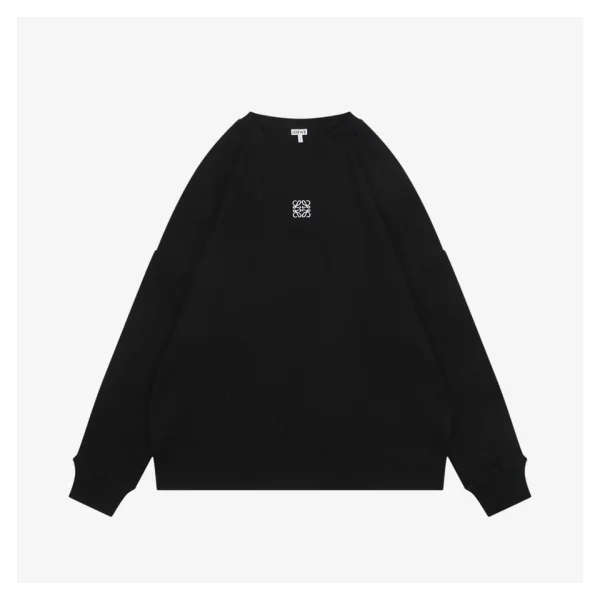 L Small Anagram Embroidery Crewneck Sweatshirt Black