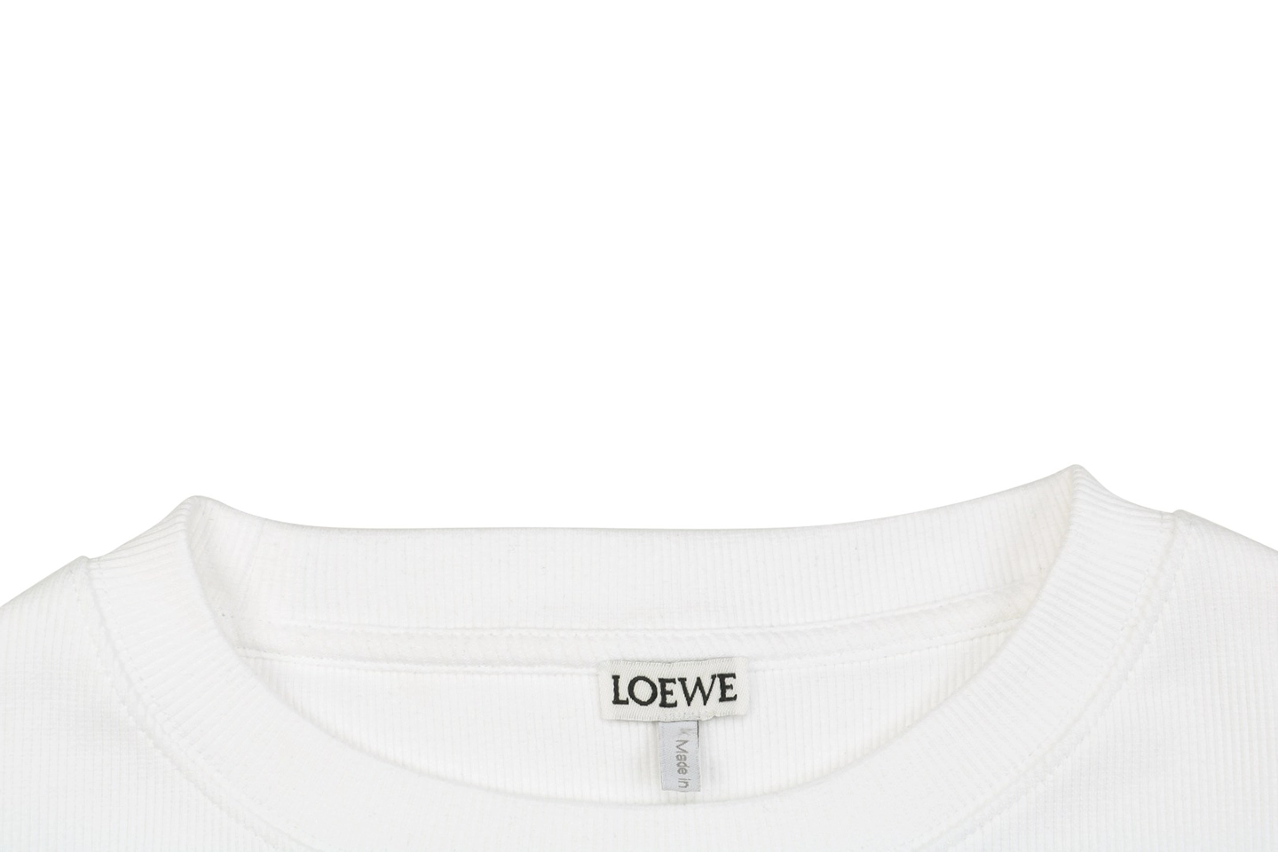 L Small Anagram Embroidery Crewneck Sweatshirt White Neckline
