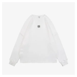 L Small Anagram Embroidery Crewneck Sweatshirt White Front side
